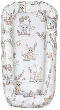 Babynestchen Welt Afrikas - 80x45cm - Warmer Baby Nestchen für Babybett - Schlafnest fürs Schlafen - Bettnestchen Babys Kokon Kuschelnest