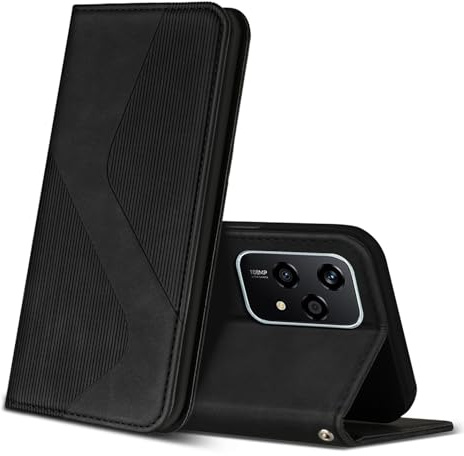 ZONNAVI Cover per Honor 200 Lite, Flip Custodia Pelle PU con [Slot Cart] [Supporto Stand] [Magnetica], Cover a Libro Portafoglio per Honor 200 Lite 5G (Nero)