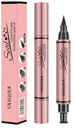 Jumbo-Eyeliner mit zwei Enden, flüssiger schwarzer Cat-Eye-Stempel mit hoher Kapazität und Liner-Stift, wasserfestes Make-up-Tool für Frauen (1# Eyeliner+Stern)