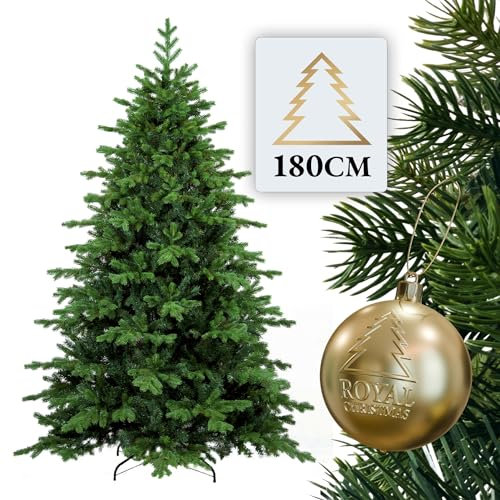 ROYAL CHRISTMAS Weihnachtsbaum künstlich 180cm inkl. Metalständer - Naturgetreu mit dichten Zweigen - Künstlicher Weihnachtsbaum für Innen- & Außenbereich –Tannenbaum künstlich
