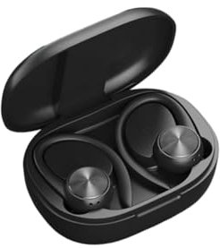 audifonos inalambricos Auriculares Deportivos TWS Bluetooth, Ganchos Impermeables para La Oreja, Auriculares De Música Estéreo para IPhonees, Samsung Auriculares cancelacion Ruido(Black)