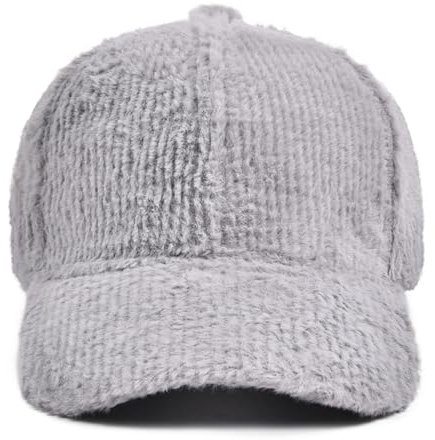 Ousidiman Casquettes de baseball pour l'hiver, réglable, coupe-vent, fausse fourrure, casquette de baseball respirante et chaude, couleur unie