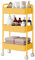 Générique Rolling Storage Cart | Multifunctional 3-Tier Kitchen Trolley | 3-Tier Rolling Storage Cart | Movable Organizer Shelf Cart for Kitchen, Bad and Living Room Use, Portable Shelving Cart