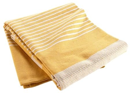 Douceur d'Intérieur, Tagesdecke, 220 x 240 cm, Baumwolle & Polyester, gewebt, Curry