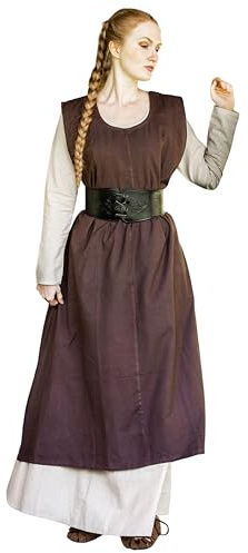 Leonardo Carbone® Damen Überkleid Gerda | Ärmellos | Weiter Armausschnitt | Karneval, Halloween, Cosplay, LARP, Mittelalter, Kostüm, Kleid, Baumwolle | 100% Baumwolle