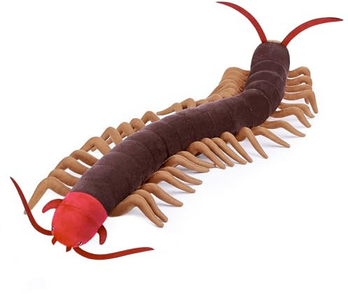 lilizzhoumax Plüschtier Tausendfüßler 60cm/23”, Simuliertes Tier Plüschtier Hundertfüßer Realistische Insekt-Plüsch Arthropoden Spielzeug für Wilde Tiere Geschenk für Kinder pelziges Stofftier