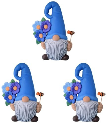 MAGICLULU 3 Teiliges Gesichtsloses Puppenornament Gartendeko Für Draußen Zwerge Terrasse Rasen Wasserspeier Gartenstatue Zwerg Gartendeko Figur Garten Solarleuchten