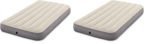Intex 64101 - Luftmatratze Einzelbett Dura-Beam Single High, Aufblasbare Matratze mit Ventil, Geeignet für 1 Person, PVC, Mehrfarbig, 99x191x25 cm (Packung mit 2)