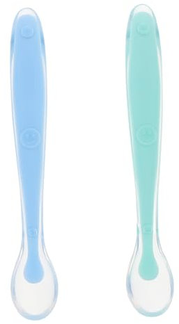LIFKOME Juego De 2 Cucharas Suavinex Cuchara Silicona Para Aprendizaje y Destete Con Taca Taca