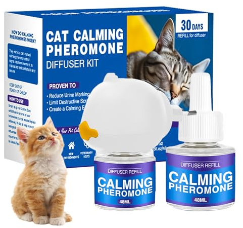 TaimeiMao 3 IN 1 Katzen Pheromone Diffuser Kit,Cat Calming Pheromones Diffusers, Diffusor für Katzen anhaltende Entspannung,Reduces Stress and Anxiety Geschmacklos(Verpackung in Englisch)