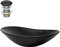 LuxeBath Waschbecken Keramik 630x360x155 mm oval Schwarz mit Ablaufgarnitur Schwarz, Kieselstein Form, Aufsatzwaschbecken Badezimmer/Gäste-WC, Modernes Aufsatzbecken, Waschtisch Waschschale Waschplatz