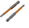 Lot de 2 embouts de tournevis cruciformes magnétiques PH2 en alliage d'acier haute dureté, indice HRC62 (65 mm)