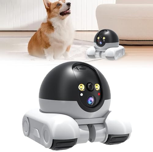 Generisch Bot Camera Bot Pro 360° View Bot Robot 1080p Wi Fi Mobile Pet Cameras Lens with App Control Night Mobile Phone Remote Control for Pet/Elde Spiele Für 4 Jähriges Mädchen (Black, One Size)