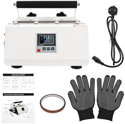 Tumbler Heat Press Machine for 11-30oz 2.9-3.4inch Tumblers Cups Glasses and Mugs Coffee Mugs Cup Press Glass Water Bottle DIY Heat Transfer Machine with Sublimation Paper Heat (UK Plug)