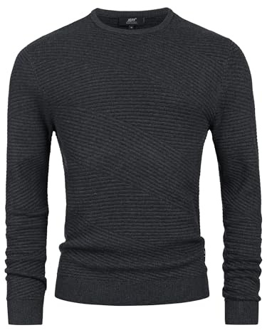 JEFF Herren JFAbram Klassischer Strickpullover mit Rundhalsausschnitt | Zeitloser Strickpulloverfür Business und Freizeit, Feinstrickpullover, Herrenpullover, Sweater, Freizeitpullover für Männer