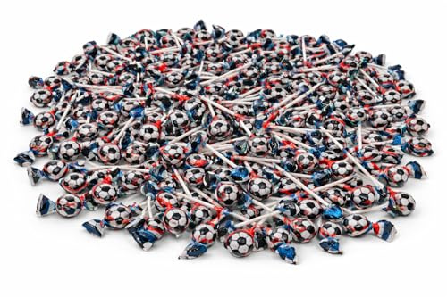 OYOY | 300 Stk Fußball Lollies 20x150g | Süßigkeiten Mix Orangengeschmack | Fußball Süßigkeiten für Kindergeburtstag, Party, Karneval, Fasching & Candybar
