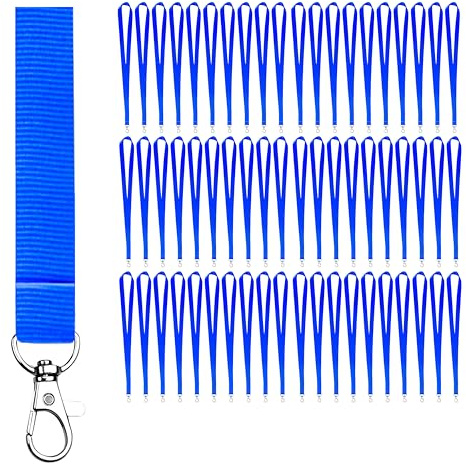 Schlüsselbänder zum Umhängen aus Polyester 46 x 2 cm mit Metallhaken | Lanyard Schlüsselband mit 4 cm Metallhaken als Ausweishalter für Schlüssel, USB-Sticks und Zugangskarten im Job und Alltag
