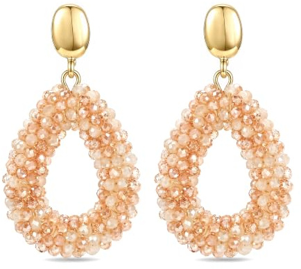 Tropfen Pendant Hängeohrringe Damen Kristall Boho Statement Mehrfarbig Strandschmuck Sommer Urlaub Festival Hochzeit Schmuck Geschenk für Frauen