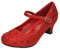 Girls Junior Spot On Sparkly Kitten Heel Party Shoes H3046 - Red Synthetic Glitter - UK Size 2 - EU Size 34 - US Size 3