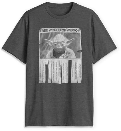 STAR WARS Unisex's Men's Words of Wisdom T-Shirt, Premium Charcoal Heather, XXXXL