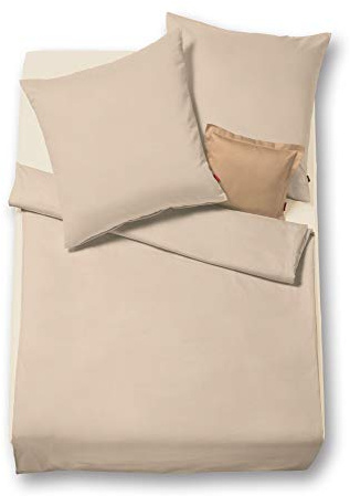 fleuresse Flanell Bettwäsche Lech Fischgrätmuster Größe 240x220+2x80x80 cm Farbe Beige
