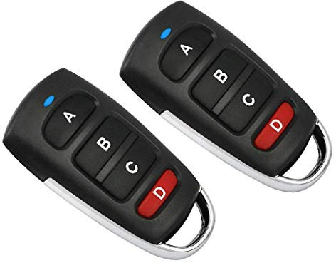 Sgerste confezione da 2 telecomando universale clonazione elettrico portachiavi per garage porta Gate veicolo serratura elettronica auto sistema di allarme – il backup telecomandi – D, 6 x 3 x 2 cm A