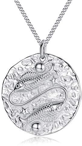 VIKI LYNN Women Girls 925 Sterling Silver Pisces Zodiac Star Sign Necklace