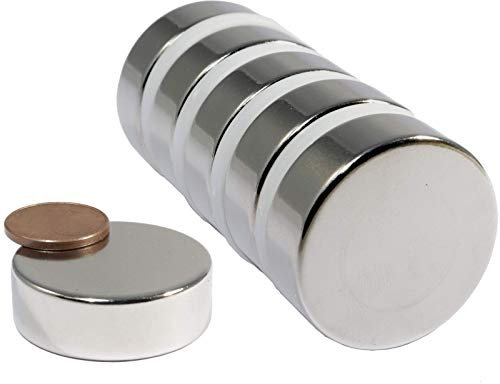 5x Neodym Magnet Scheibe 30x10mm - 22 KG Extra Stark - Super Magnetscheibe 30mm Durchmesser - Neodym Magnete Rund Groß