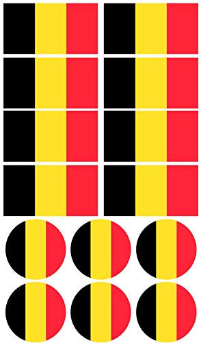 28 Aufkleber der Flagge Belgiens. Aufkleber für Fahrräder, Motorräder, Zubehör (BELGIEN)