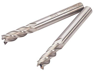 Utoolmart Lot de 2 fraises hélicoïdales HSS-AL de 10 mm de diamètre pour bois acrylique, PVC, MDF