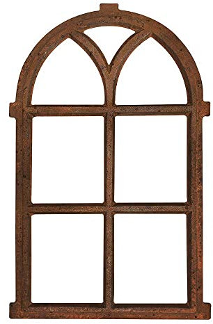 zeitzone Stallfenster Gusseisen Antik-Stil Rostig Rundbogen Eisenfenster 67cm