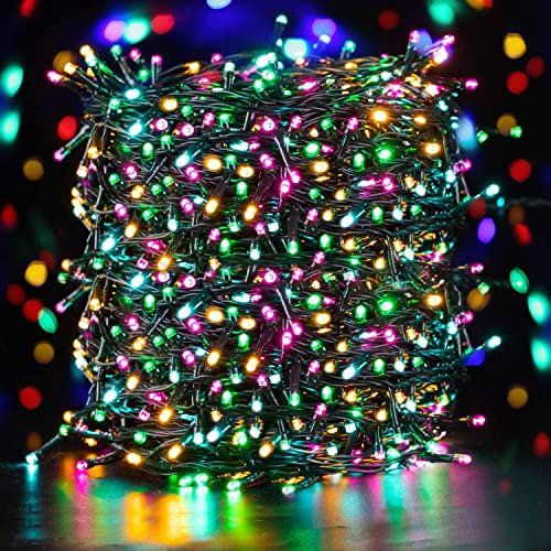 GlobaLink Christmas String Lights, Multicolor 100M/328FT 1000LEDs Christmas Lights Outdoor, IP44 Waterproof Xmas Fairy Lights with 8 Lighting Modes for Xmas Decor Indoor Outside Wedding Garden