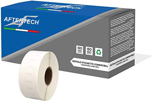 Aftertech 1 Rolle 11355 19 x 51 mm Klebeetiketten kompatibel (500 Etiketten/Rolle = 500 insgesamt) für Dymo LabelWriter Seiko SLP Druckeretiketten S0722550 1 x 11355