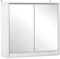 HOMCOM Armoire Murale Miroir Salle de Bain 2 étagères dim. 48L x 14l x 45H cm Panneaux Particules MDF Blanc