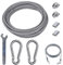 aufodara 2 Mètres Corde en Acier Inoxydable à Suspendre Kit, Cable Inox 3mm Câble Métallique Résistant Enduit de PVC avec M6 Mousqueton Inox, M3 Pince Câble Inox, Manchons Aluminium, Clé Métal (2M)