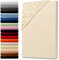 Julido Spannbettlaken 140x200, Jersey Spannbettlaken Creme, Baumwollbettlaken mit Gummizug, Hautsympathisch, Oeko-Tex Zertifiziert