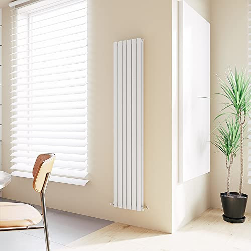 Vertical Radiator Oval Column Designer Central Heating Tall Rad 1800x354mm Double White