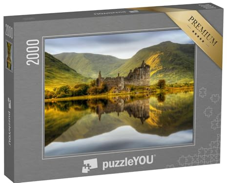 puzzleYOU: Puzzle 2000 Teile „Das Kilchurn Castle spiegelt Sich im Loch Awe bei Sonnenuntergang, Schottland“ – aus der Puzzle-Kollektion Europa, Schottland