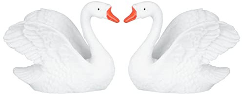 Yardwe Miniatur Love Swans Figur Harz Weiß Paar Schwäne Statuen Hochzeitstorte Topper Tier Tischteile für Home Schlafzimmer Wohnzimmer Dekor