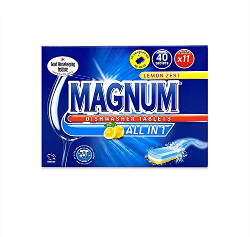 MAGNUM Dishwasher Tablets without Plastic - All in One | 5 x 40 Pack (200 Pieces) | Phosphate-Free Tabs | Dishwasher Tablets in Water-Soluble Film | Dishwasher Tablets