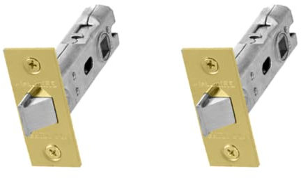 UAP 2 Sets 75mm Tubular Latch Square - Door Latches for Internal Doors, Square Forend, Tubular Door Mortice Latch, Door Hardware (2 Pack, 75mm, Electro Brassed)