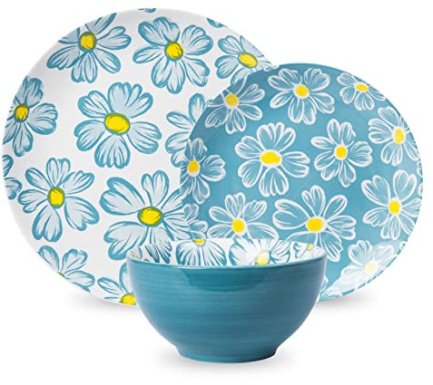 SAGOSKAT Juegos de vajilla Platos y cuencos Set de placas de cerámica Servicio para 4 gres antiadherente 12 unids para cocina