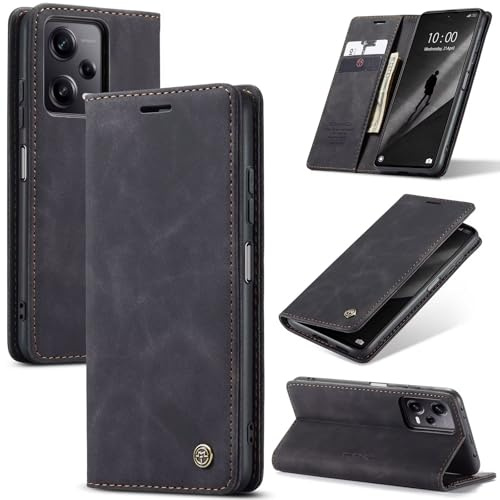 SLWYF Handyhülle für Samsung Galaxy S10 5G Hülle Premium Lederhülle Klappbar Flip Case Tasche Magnet Kartenfach Standfunktion Klapphülle Schutzhülle für Samsung Galaxy S10 5G, Schwarz