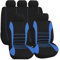 Set Coprisedili Auto 5 Posti Seat Cover，Set Completo di Coprisedili Auto Seat Cover ，Protezioni Universali per Macchina ，Tessuto poliestere - blu