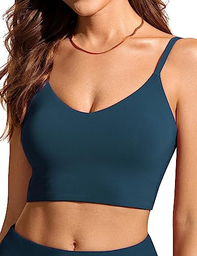 CRZ YOGA Damen Bikini Top Swimsuit Schnell Trocknend Padded Bikini Swim Oberteil Abzeichen Blau 40