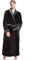 FashGudim Herren Bademäntel groß und groß in voller Länge Plüsch Fleece lange Robe Schal Kragen warm Winter Männer Bademantel(Schwarz/Grau,4XL)