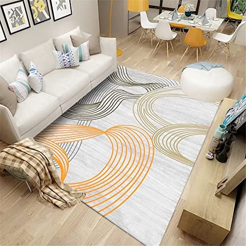 Tappeto Sala Grande Tappeto Per Soggiorno Moderno Gessato Arancio Tappeto Per Camera Da Letto Moderno E Resistente Tappeti Bambini 60X90Cm Tappeto Resistente Antiscivolo Arancia 1Ft 11.6''X2Ft