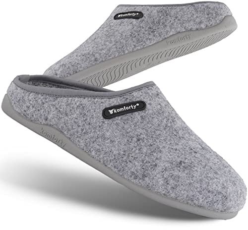 Komforty Hausschuhe Unisex (Grau, eu_footwear_size_system, adult, men, numeric, medium, numeric_45)