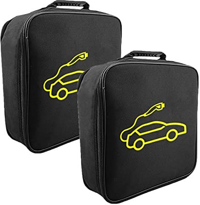 2 Stück EV Kabel Taschen für Elektro Auto Kabel, EV Ladekabel Tasche, E Auto Ladekabel Halterung, Feuerfest Wasserabweisende, für Kabelorganisation im Wohnwagen, für Gartenzubehör, Verlängerungskabel