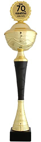 Pokal DRANCY für Geburtstag Geschenk 43cm mit Deckel (Zahl 70)